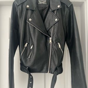 LEVI’S Black faux leather moto jacket